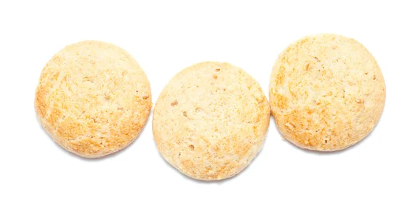 Migdałowe ciasteczka na białym tle — Zdjęcie stockowe