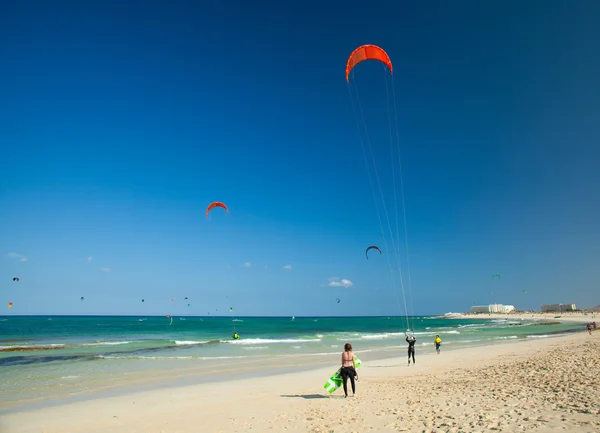 Fuerteventura, vlag strand — Stockfoto