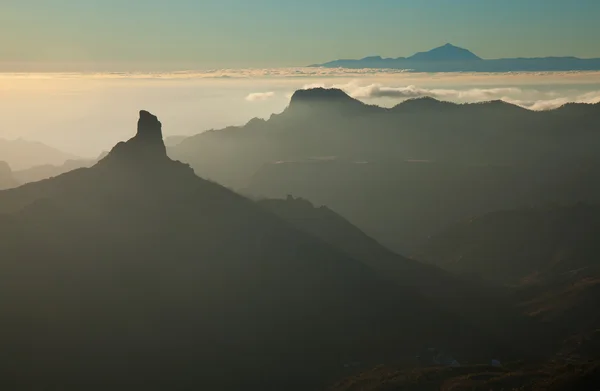 Gran Canaria, Caldera de Tejeda, wieczorem światło — Zdjęcie stockowe