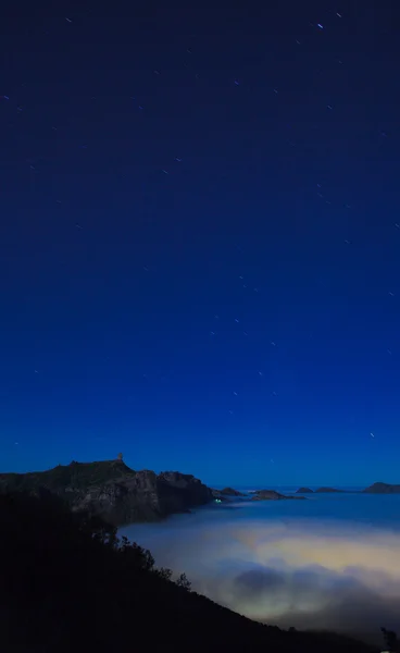 Γκραν Κανάρια, Καλντέρα de Tejeda, ομιχλώδη νύχτα — Φωτογραφία Αρχείου