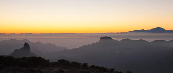 Gran Canaria, Caldera de Tejeda, wieczorem światło — Zdjęcie stockowe