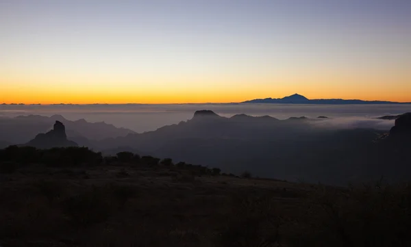 Gran Canaria, Caldera de Tejeda, wieczorem światło — Zdjęcie stockowe