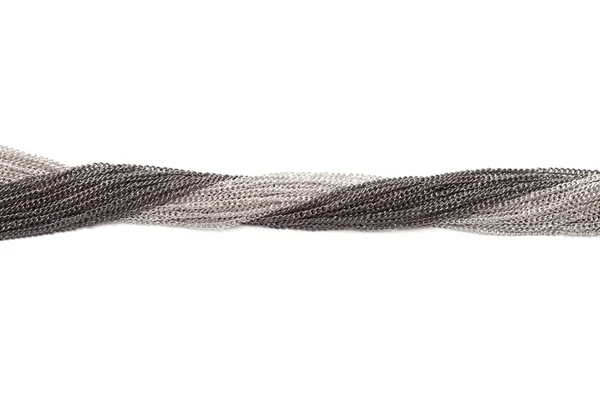 コスチュームジュ エリー - 多くの暗い部分と明るい金属チェーン — ストック写真