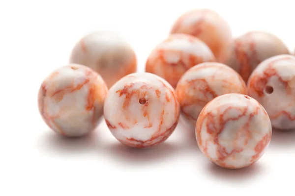 Jasper beads isolated — Stock Photo, Image