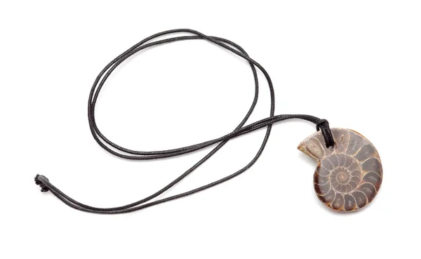 Necklace with ammonite — Stockfoto