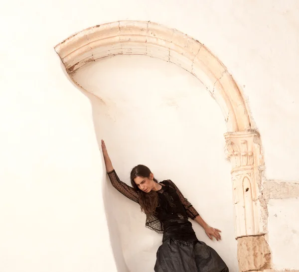 Flamenco und alte Kirche — Stockfoto