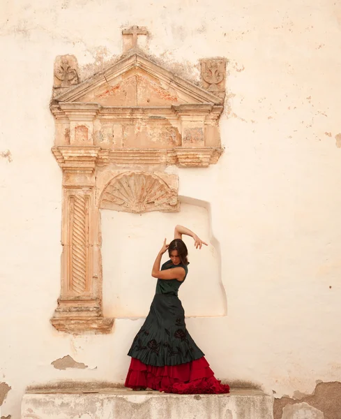 Flamenco a starý kostel — Stock fotografie