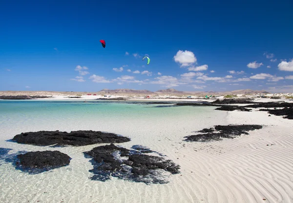 Fuerteventura, vlnitý písek — Stock fotografie