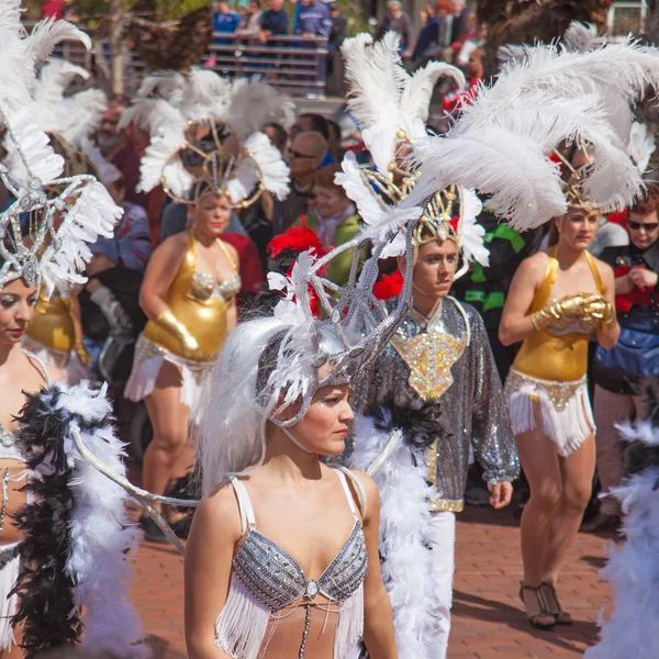 Las Palmas de Gran Canaria strand carnaval 2015 parade op de Las — Stockfoto