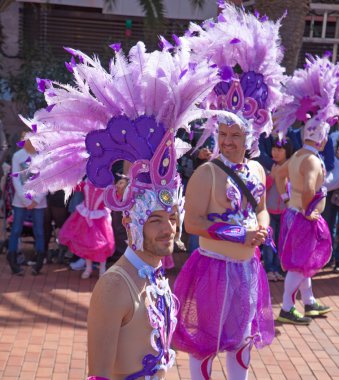 Las Palmas de Gran Canaria Beach karnaval 2015 geçit üzerinde Las