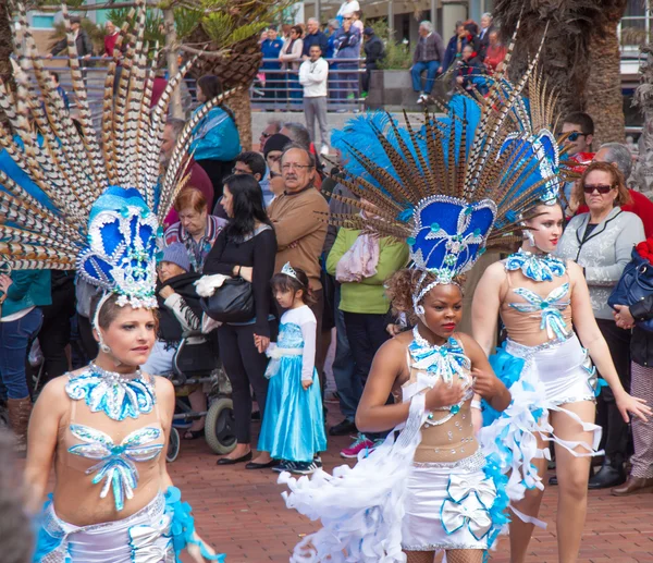 Las Palmas de Gran Canaria Beach Karneval 2015 průvod na Las — Stock fotografie