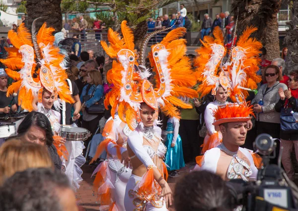 Las Palmas de Gran Canaria strand carnaval 2015 parade op de Las — Stockfoto