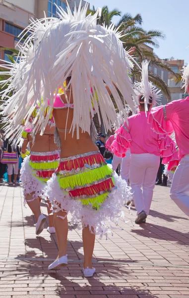 Канарія пляжу Лас-Пальмас-де-Гран карнавал 2015 року парад на ла — стокове фото