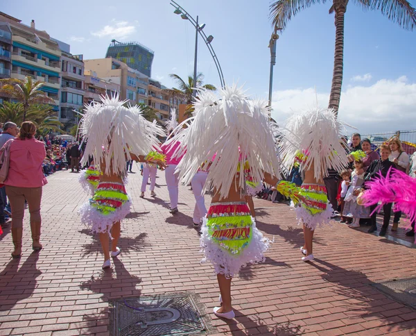 Las Palmas de Gran Canaria strand carnaval 2015 parade op de Las — Stockfoto