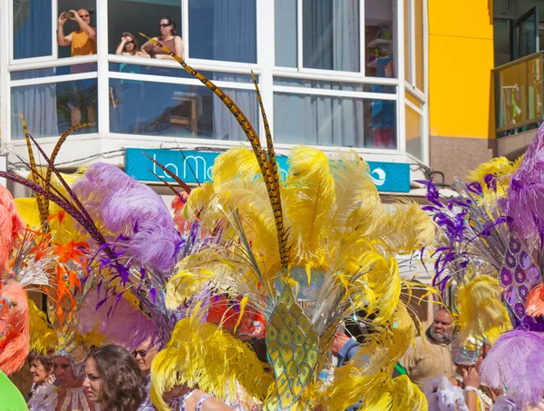 Las Palmas de Gran Canaria strand carnaval 2015 parade op de Las — Stockfoto