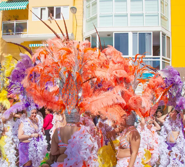 ラス パルマス デ グラン カナリアのビーチ カーニバル 2015年のパレード、ラス — ストック写真