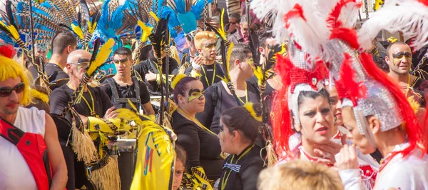 Las Palmas de Gran Canaria Beach carnival 2015 parade on the Las — Stock Photo, Image