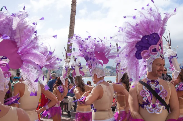 Las Palmas de Gran Canaria Beach carnival 2015 parade on the Las — Stock Photo, Image