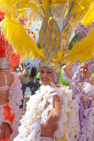 Las Palmas de Gran Canaria Beach carnival 2015 parade on the Las — Stock Photo, Image