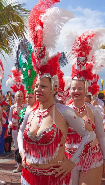 Las Palmas de Gran Canaria strand carnaval 2015 parade op de Las — Stockfoto