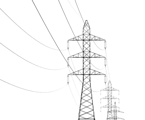 Linia elektroenergetyczna Napowietrzna — Zdjęcie stockowe