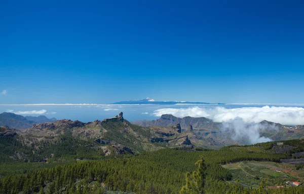 Gran Canaria, widok z najwyższego punktu wyspy, Pico de — Zdjęcie stockowe