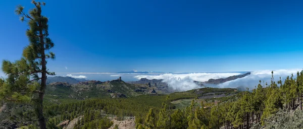 Gran Canaria, widok z najwyższego punktu wyspy, Pico de — Zdjęcie stockowe