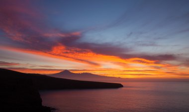 Teide üzerinden muhteşem gündoğumu