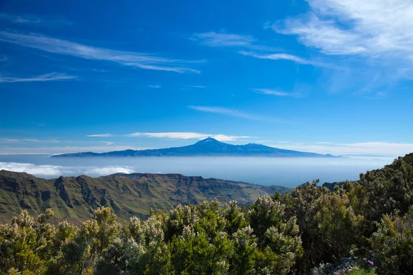 Tenerife floating on te sea of clouds — Stock Photo, Image