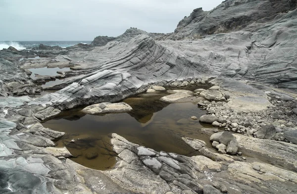 Gran Canaria, costa nord-occidentale nella zona di Banaderos, antico campo lavico — Foto Stock