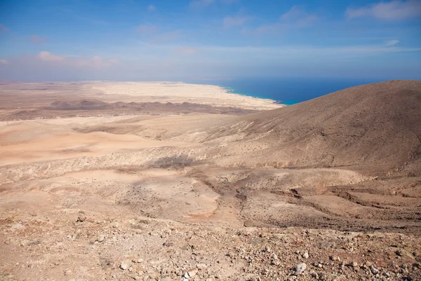 Fuerteventura, pohled na sever od Montana Roja — Stock fotografie