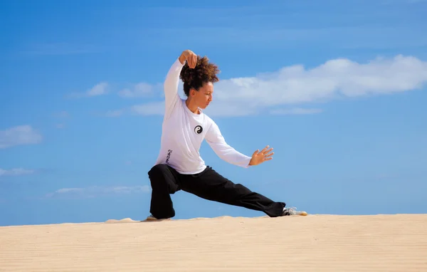 Tai chi in the dunes — Stock Photo, Image
