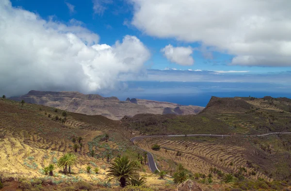 La Gomera, a Kanári-szigetek, Nézd, irányába déli partján — Stock Fotó