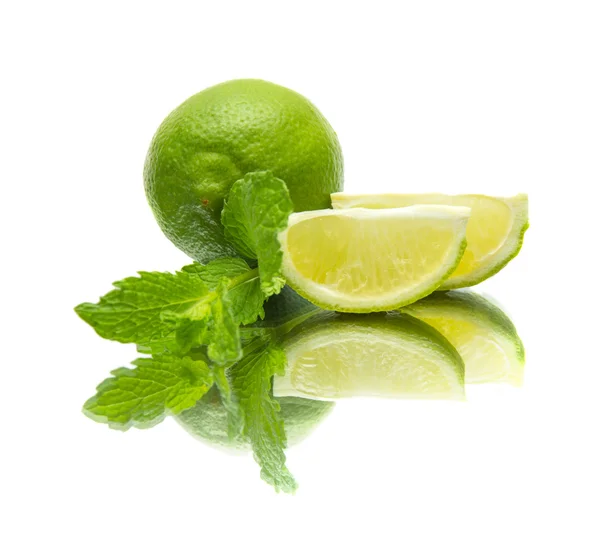 Lime on mirror — Stock Photo, Image