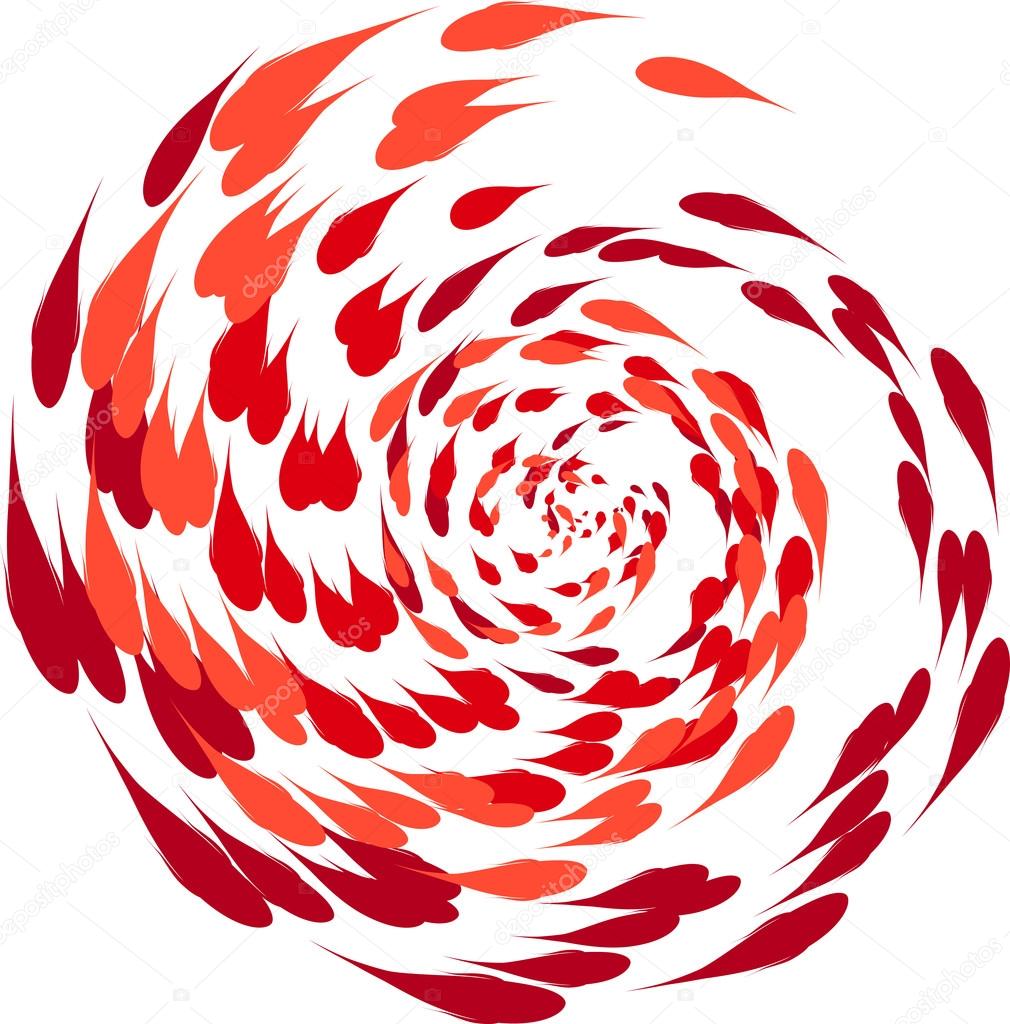 spiralling koi carp illustration