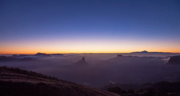 Gran Canaria, Caldera de Tejeda, puesta del sol — Foto de Stock