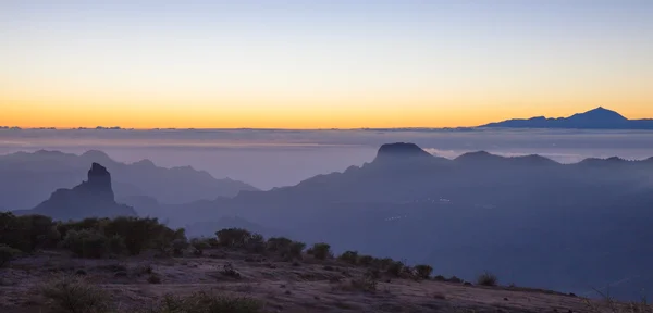 Gran Canaria, Caldera de Tejeda, puesta del sol —  Fotos de Stock