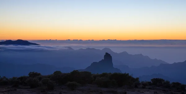 Gran Canaria, Caldera de Tejeda, solnedgång — Stockfoto