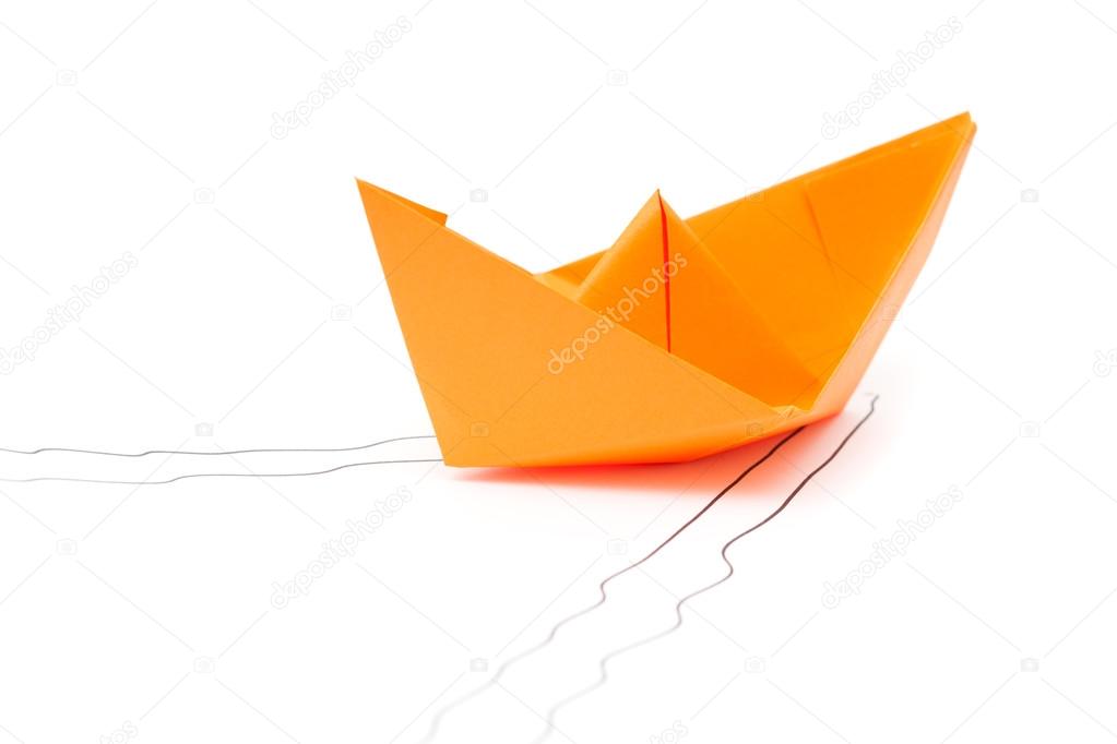 folded paper boat