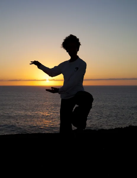 夕暮れ時の太極拳 — ストック写真