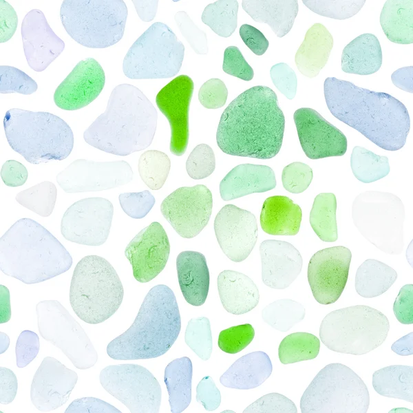Pezzi di vetro di mare su sfondo bianco — Foto Stock