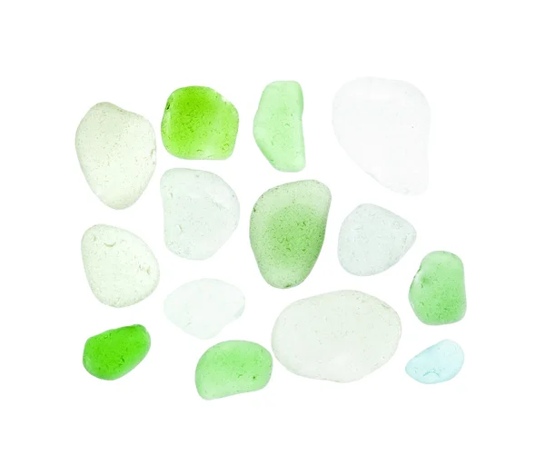 Piezas de vidrio de mar en blanco — Foto de Stock