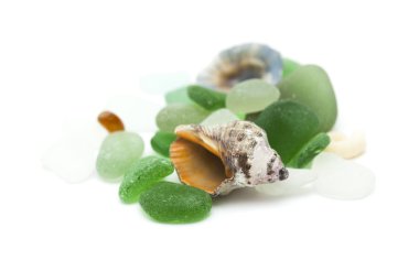 sea glass and shells clipart