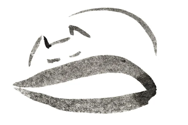 Dibujo de tinta de gato dormido — Foto de Stock