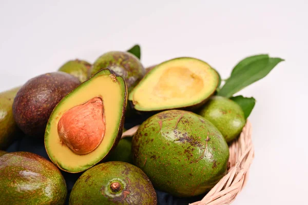 Fresh Avocado Basket Fruits Healthy Food Concept — Stock Photo, Image
