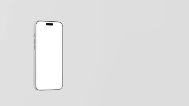 Beyaz ekranlı gerçekçi akıllı telefon maketi. Akıllı Telefon Model Koleksiyonu 3B oluşturucu.