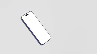 Beyaz ekranlı gerçekçi akıllı telefon maketi. Akıllı Telefon Model Koleksiyonu 3B oluşturucu.