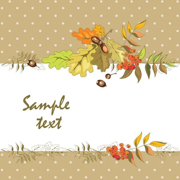 Textura, follaje, tarjeta de otoño — Vector de stock