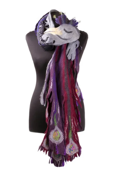 Female stole from felted wool on a mannequin — Stock Photo, Image