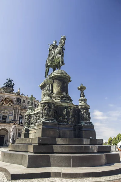 Dresde Alemania Junio 2013 Monumento Rey Johann Sajonia Plaza Del — Foto de Stock